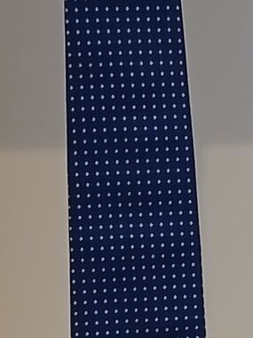 Boss Dark Blue Tie with White Micro Dots